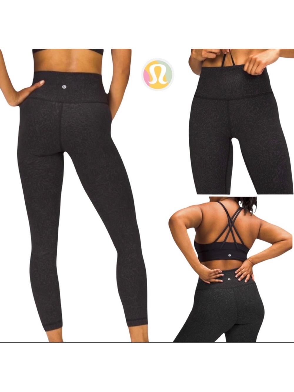 Lululemon Wunder Train High-Rise Crop 23" Crunch Black, 4
